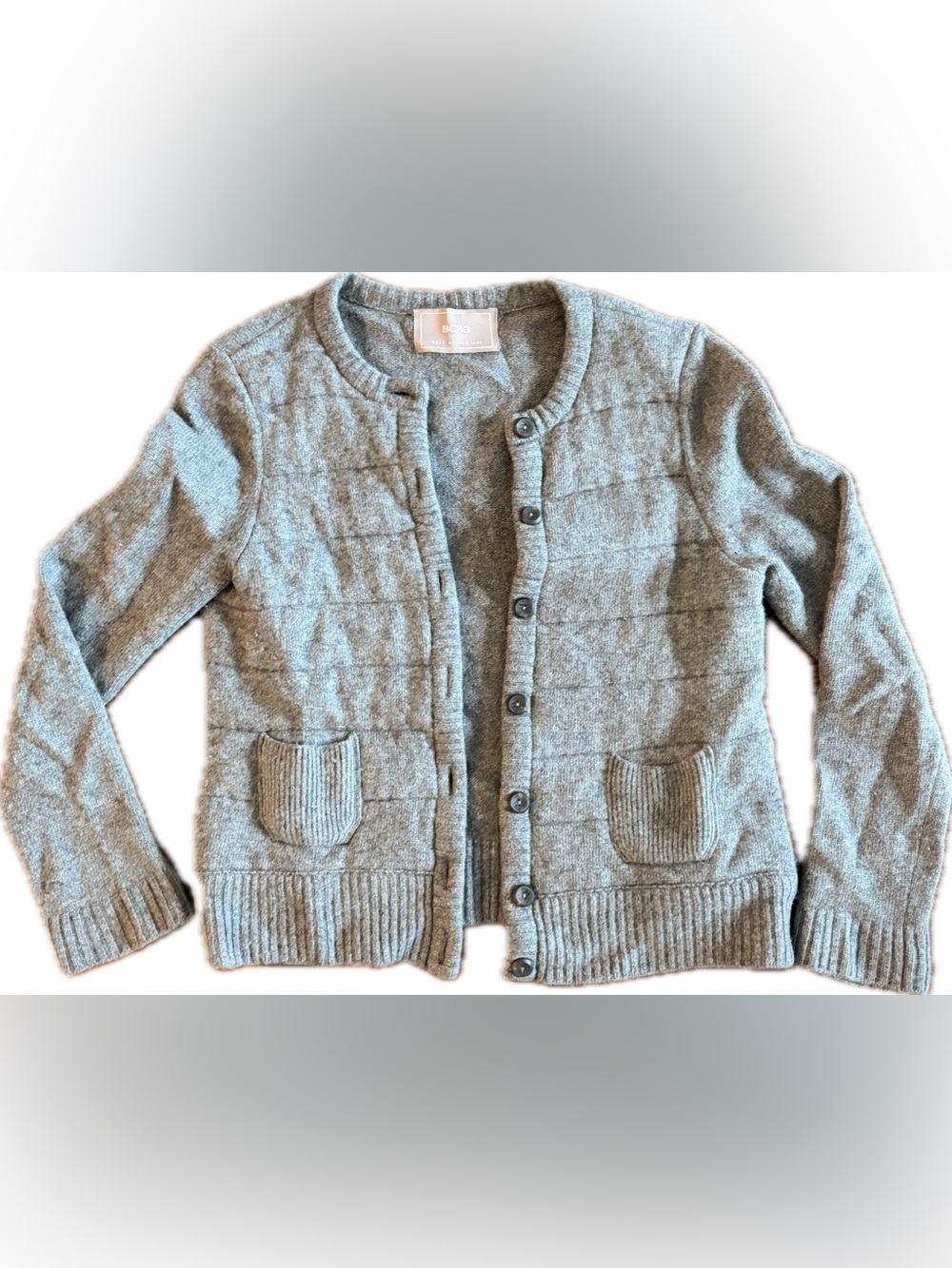 BCBG Gray Cardigan Size Medium